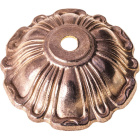 Center cover/bobeche  H.2,5xD.8,6cm with 1 central hole, in raw brass