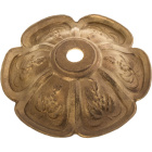 Center cover/bobeche  H.2,2xD.9,5cm with 1 central hole, in raw brass