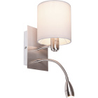 Wall Lamp CARMINA 1xE14+1x3W LED L.12xW.23xH.38cm Beije/Satin Nickel
