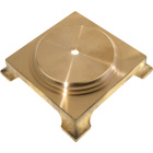 Turned base for table lamp  C.13,3xL.13,3xAlt.3,6cm 10/100, in raw brass