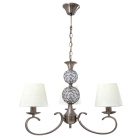 Ceiling Lamp HONDURAS 3xE14+1x5W LED H.Reg.xD.55cm Beije/Antique Brass