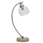 Table Lamp TULIPA GLASS 1xE14 H.41,6cm Antique Brass