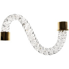 Glass twisted tubular arm 6cm transparent with golden tips