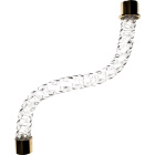 Glass twisted tubular arm transparent with golden tips