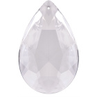 Glass pearshape stone 6,3x4,1cm 1 hole transparent