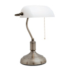 Table Lamp BANCARIO 1xE27 L.27xW.19xH.38cm Antique Brass/White