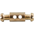 Cord grip H.1xD.0,6cm 2 holes of 2mm, in raw brass (MO15)