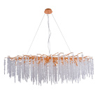 Ceiling Lamp CHAMONIX 18xG9 L.150xW.70xH.Reg.cm with transparent cristals and gold frame