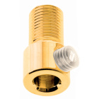 Ring cord grip with with 12mm long male threaded fixing M10x1, in raw brass