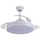 Ceiling fan OESTE white D.107cm 3 retractable blades, with light 81W 2200lm 3000-4000-6500K