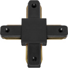 "X" shaped connector for LINE PRO X2 track 2 conductors in black aluminum