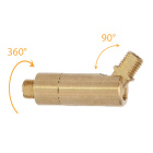 Male Alt.5,1xD.1,3cm raw brass swivel M8x1+M8x1 360°-90° (GIRO SN23)