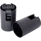 Black E14 2-pieces lampholder with plain outer shell, in thermoplastic resin