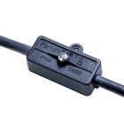 IP68 junction device w/ cord anchorage, 2 ways, for rubber cables D.external=4,8..6mm, black Nylon