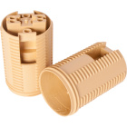 Gold E14 2-pieces lampholder with threaded outer shell, in thermoplastic resin