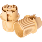 Gold E14 2-pieces lampholder with half threaded outer shell, in thermoplastic resin