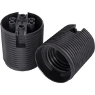 Black E27 2-pieces lampholder with threaded outer shell, in thermoplastic resin