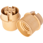 Gold E27 2-pieces lampholder with partly threaded outer shell, in thermoplastic resin