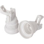 White E27 1 piece lampholder fixing by M4 screws, in thermoplastic