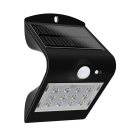 Aplique solar SOLARIS IP65 1,5W 220lm LED 3000K+LED traseiro 3000K C.9,65xL.7,94xAlt.14,49cm Preto