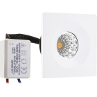 Downlight CENTIMO square fixed 1x1W LED 65lm 4000K L.4,6xW.4,6xH.0,3cm White