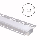 Drywall aluminium profile for LED strip with opaline diffuser W.62xH.15mm