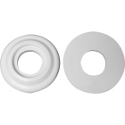 White plastic ring beveled H.0,4xD.2,5cm white