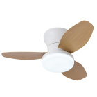 Ceiling fan TAURO white/beech 3 blades 48W LED 3000|4000|6000K H.18xD.85cm