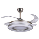 Ceiling fan JUPITER silver D.108cm 4 retractable blades, with light 36W 3240lm 3000-4000-6000K