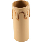Cover w/antique lacquered drops for E14 1-piece candle lampholder, H.65mm, ivory thermoplastic resin