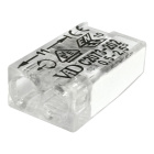 Transparent/white compact screwless connector for rigid cable 2 0,5-2,5mm (box 100pc)