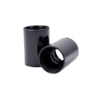 Shiny black plain outer shell for E14 3-pieces lampholder, in thermoplastic resin