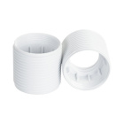 Shiny white threaded outer shell for E27 3-pieces shiny lampholder, in thermoplastic resin