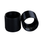 Shiny black threaded outer shell for E27 3-pieces shiny lampholder, in thermoplastic resin