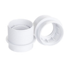Shiny white half threaded outer shell for E27 3-pieces shiny lampholder, in thermoplastic resin