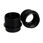 Shiny black half threaded outer shell for E27 3-pieces shiny lampholder, in thermoplastic resin