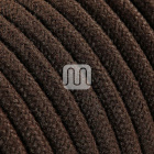 Flexible round fabric covered electrical cable H03VV-F 2x0,75 D.6.8mm brown TO412