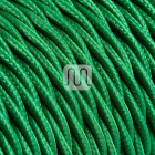 Twisted fabric covered electrical cable H05V2-K FRRTX 2x0,75 D.5.8mm green TR2