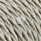 Twisted fabric covered electrical cable H05V2-K FRRTX 2x0,75 D.6.3mm canvas beige TR401
