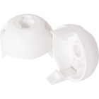 Capa branca para suporte E27 de 2-peças com rosca (M10x1) e batente, em resina termoplástica