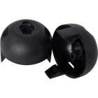 Capa preta para suporte E27 de 2-peças com rosca (M10x1) e batente, em resina termoplástica