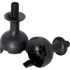 Capa preta para suporte E27 de 2-peças com rosca e travão, Alt.25mm, em resina termoplástica