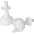 White dome for E27 2-pieces lampholder with threaded entry without stop, H.25mm, thermoplastic resin