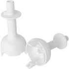 White dome for E27 2-pieces lampholder with threaded entry and stop, H.35mm, in thermoplastic resin