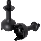 Capa preta para suporte E27 de 2-peças com rosca e travão, Alt.35mm, em resina termoplástica