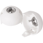 White dome for E27 2-pieces lampholder w/metal nipple M10 and stem lock. screw, thermoplastic resin