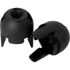 Black dome for E14 2-pieces lampholder w/threaded entry M10 and retainer, in thermoplastic resin