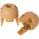 Capa dourada p/suporte E14 de 2-pc c/rosca M10, batente e parafuso anti-rotação, resina termoplástic