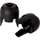 Black dome for E14 2-pc lampholder w/threaded entry M10, ret. and stem lock. screw, thermopl. resin