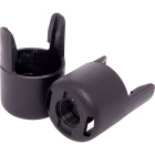Capa preta de encaixe p/suporte E14 vela de 2-peças c/rosca M10 e batente, em resina termoplástica